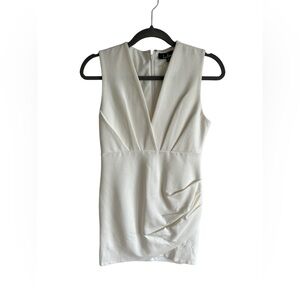 Lulu's Cream Sleeveless V-Neck Midi Dress